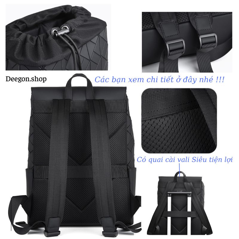 Balo da nam nữ thời trang chất da pu cao cấp ulzzang đựng laptop 15.6inch siêu chống nước unisex