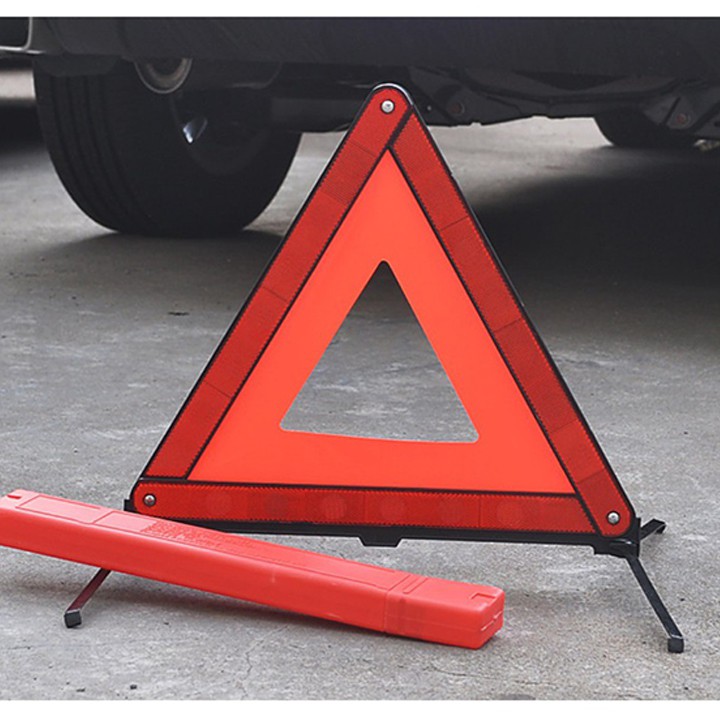Biển cảnh báo nguy hiểm tam giác phản quang cho ô tô, xe hơi có hộp đựng