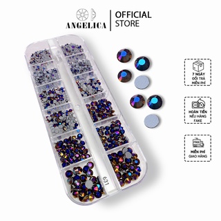 Đá Chân Lưới Nail 12 Khía Purple Shadow Màu Tím Khói Trang Trí Móng ANGELICA 631
