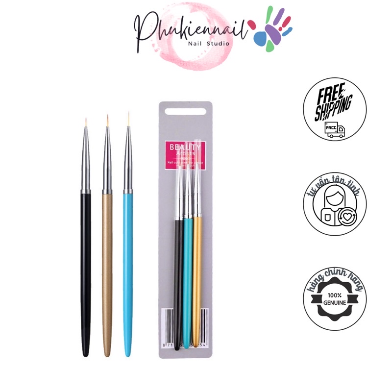 Sét 3 bút vẽ nét đa năng làm nail