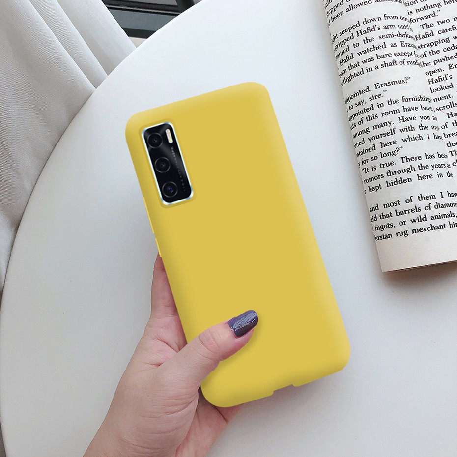 Ốp điện thoại TPU dẻo màu kẹo trơn đơn giản thời trang thích hợp cho Vivo V20 Se Pro Vivo V 20 V20Se V20Pro