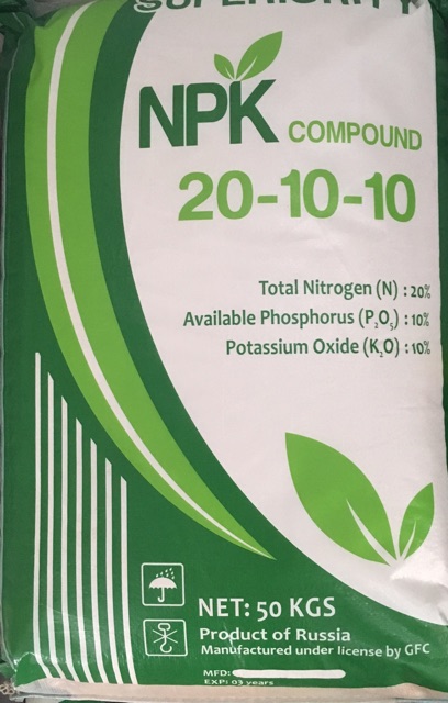 Phân NPK 20-10-10 cao cấp nhập từ Nga, giúp cây trồng phát triển tươi