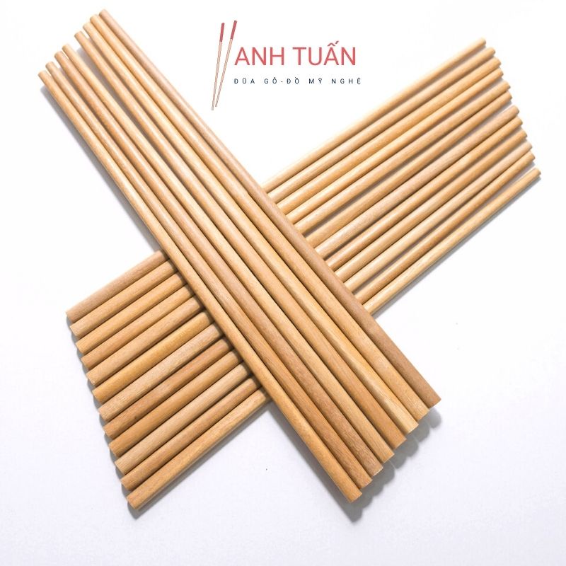 Bộ 100 đôi đũa ăn cơm gỗ CĂM LIÊN tự nhiên không hoá chất không cong vênh