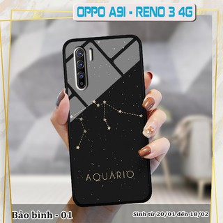Ốp lưng kính 3D OPPO Reno 3 4G/ A91- hình cung hoàng đạo