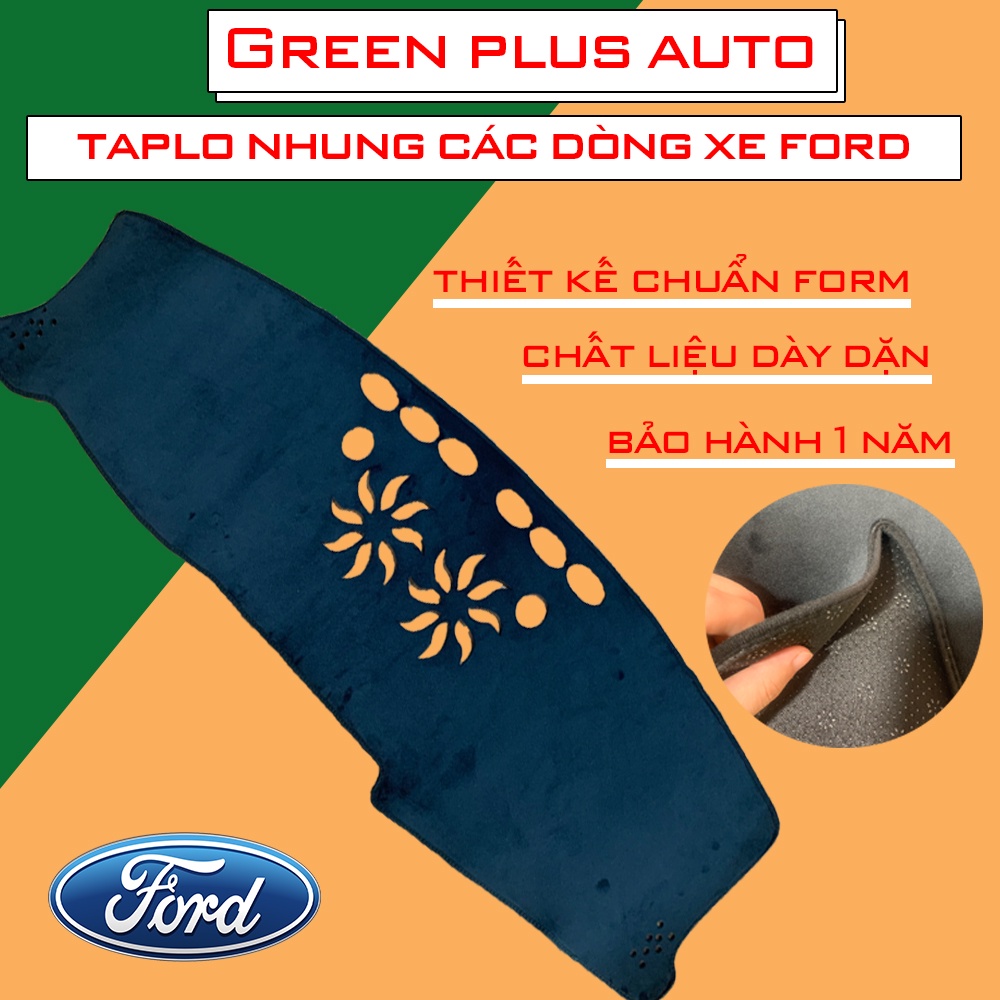 Thảm taplo ô tô xe Ford chất liệu nhung lông cừu bảo hành 1 năm