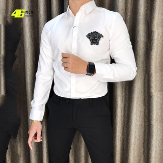 Áo sơ mi nam trắng in họa tiết VERSA trước sau cực đẹp