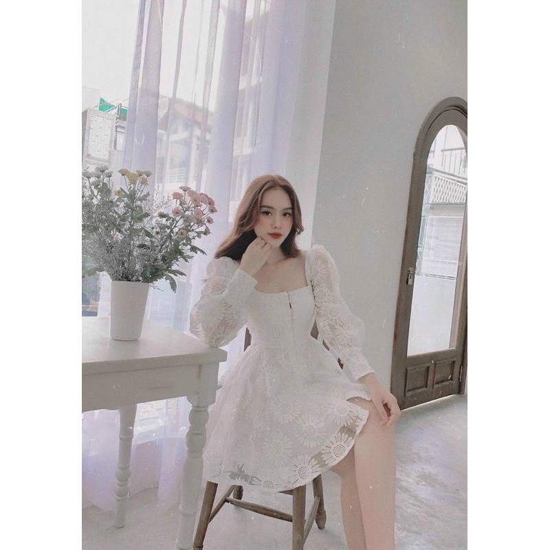 Đầm ren hoa cúc #bigsize 60kg đến 90kg