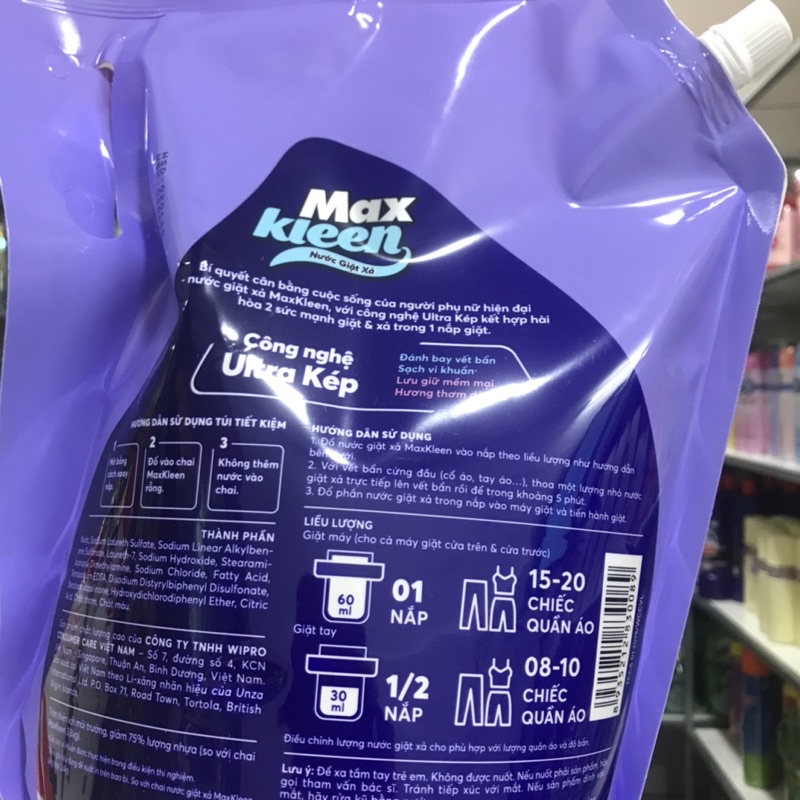 Nước giặt xả MaxKleen hương hoa nắng túi 3.8kg