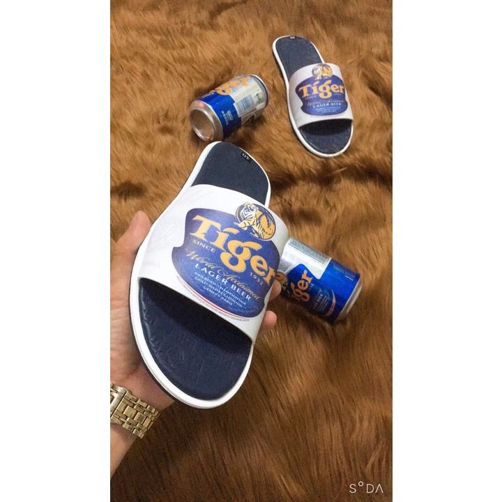 [Giá hủy diệt] Dép quai ngang nam nữ unisex 2 quai dán Fashion in hình lon bia