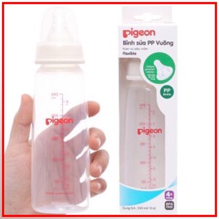 Bình sữa Pigeon PP vuông cổ hẹp 240ml cho bé