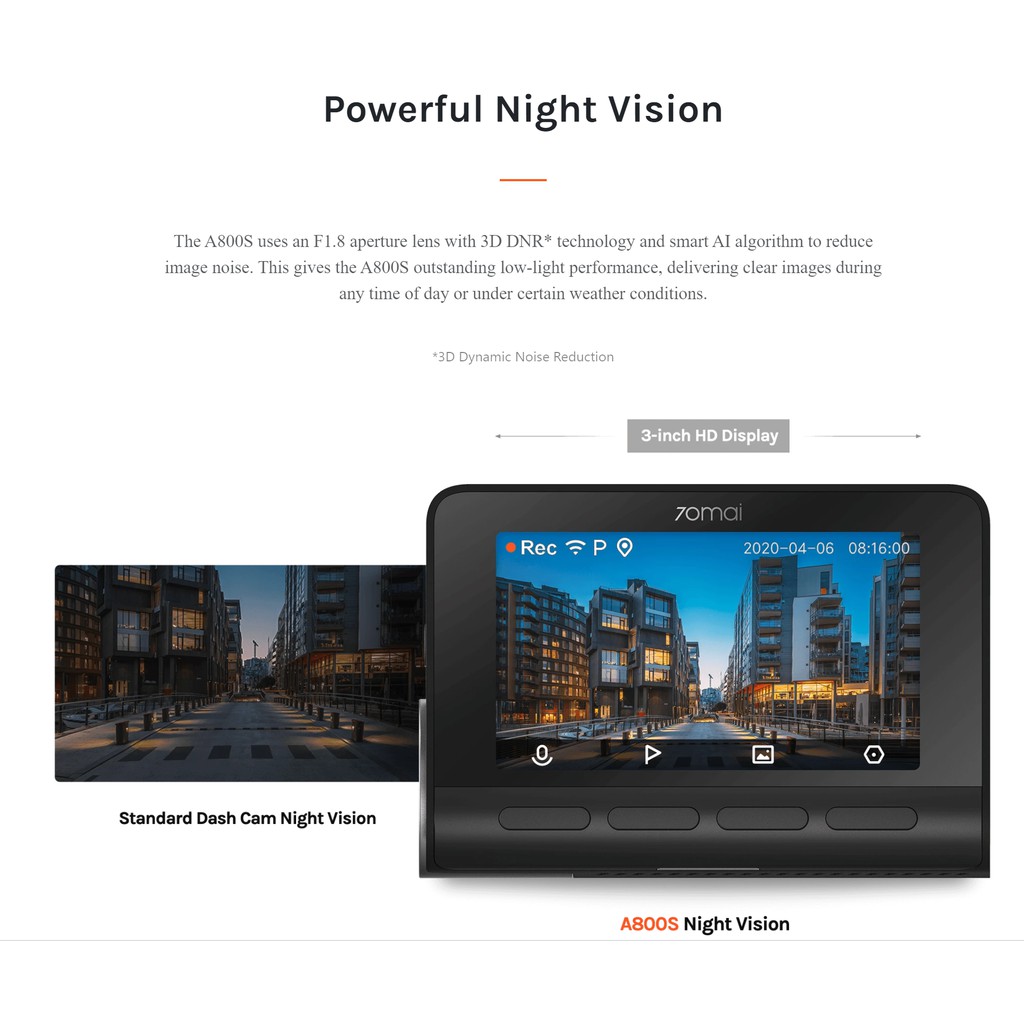 [A800 TIẾNG ANH] Camera hành trình 70mai A800 4K - Camera hành trình oto 70Mai A800 | BigBuy360 - bigbuy360.vn