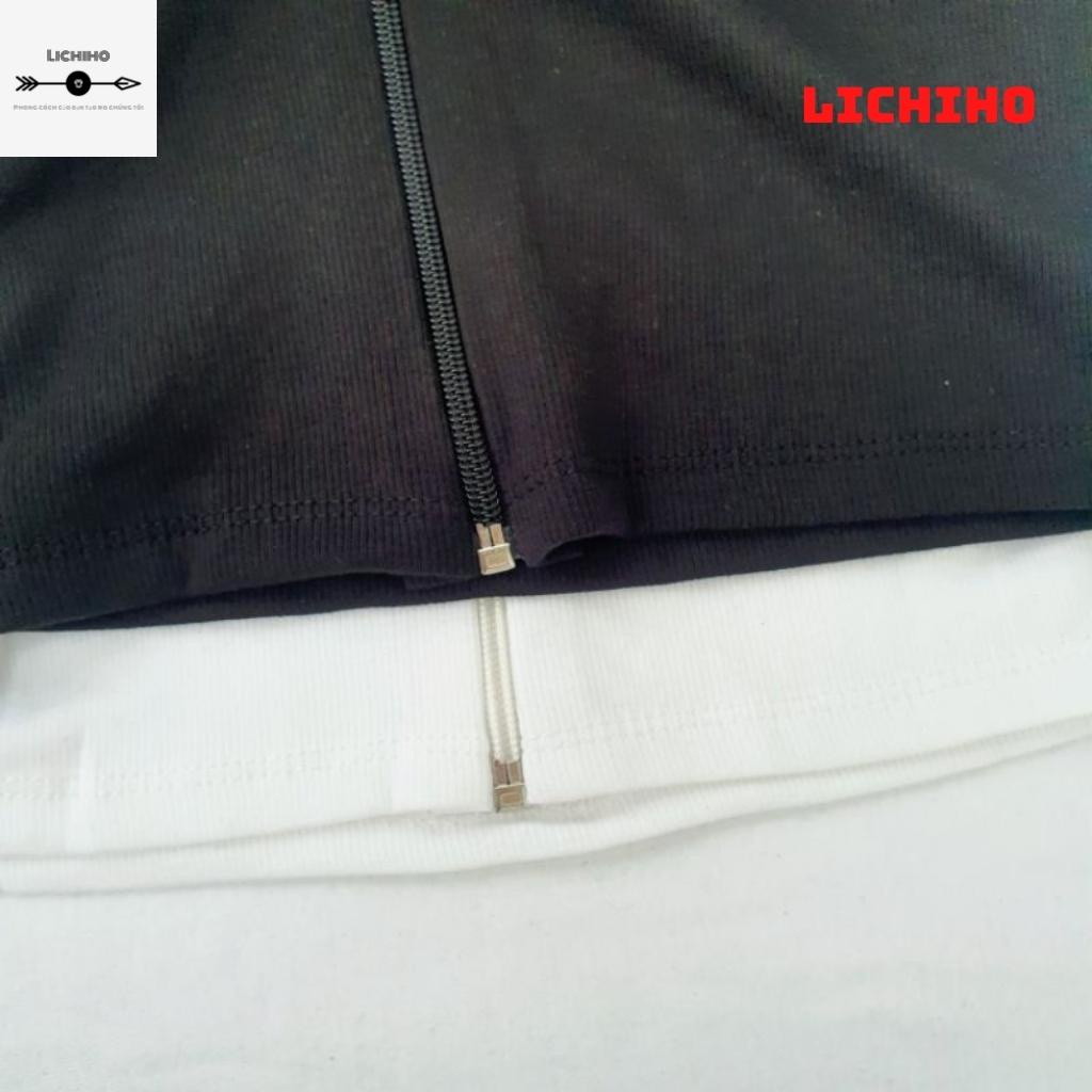 Áo croptop tay dài dây kéo ulzzang CT01 LICHIHO áo thun nữ tay dài quyến rũ | BigBuy360 - bigbuy360.vn