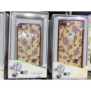 Ốp lưng điện thoại IPhone 7Plus | 8Plus Pha lê Hoa đào - Hãng Kavaro