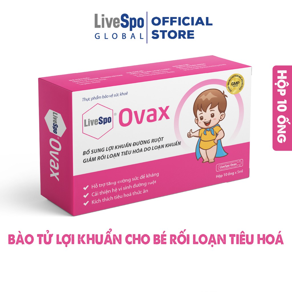 Bào tử lợi khuẩn LiveSpo Ovax cho trẻ rối loạn tiêu hóa do loạn khuẩn tăng cường sức đề kháng