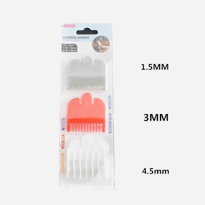 COMBO 3 Cữ tông đơ 1.5mm - 3.mm - 4.5mm dùng fade barbershop