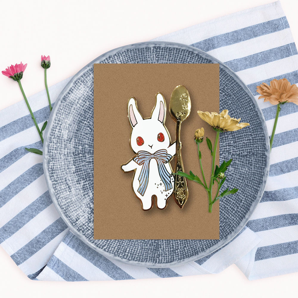Ghim Cài Áo Hình Thỏ Hoạt Hình Đáng Yêu