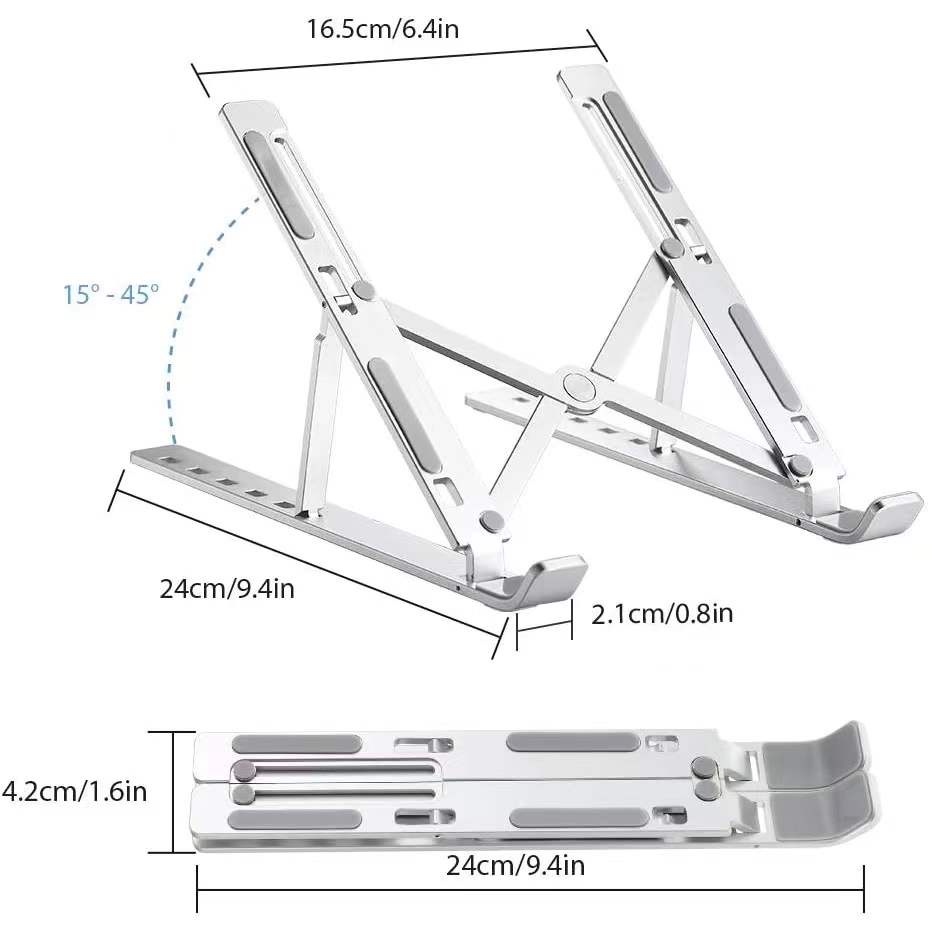 Giá đỡ Laptop , Giá kê MacBook , Ultrabook chất liệu bằng nhôm điều chỉnh độ cao , chống mỏi cổ, dễ gấp gọn