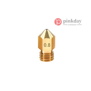 Ready stock 1pc 3D Printer Extruder Brass Nozzle M6 Thread Printer Head 0.8mm Output for MK8 3D Printer 1.75mm Filament