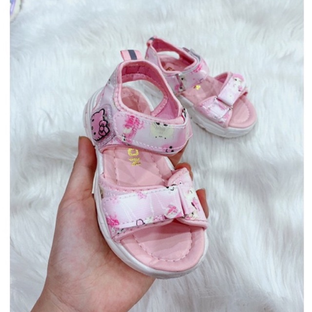 Dép quai hậu bé gái có đèn nháy mèo kitty size 26-30