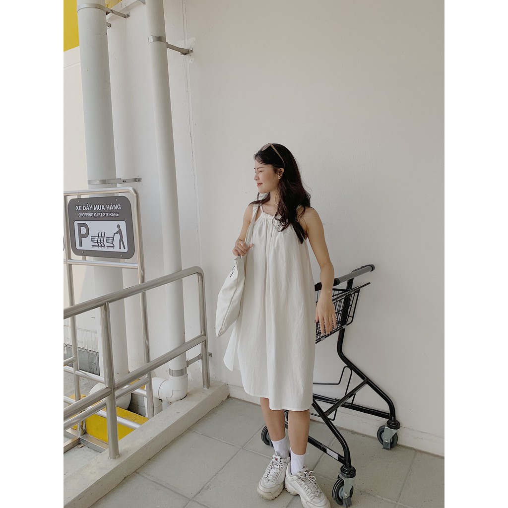 Váy thô đũi cổ yếm buộc nơ lưng VB99 1994closet