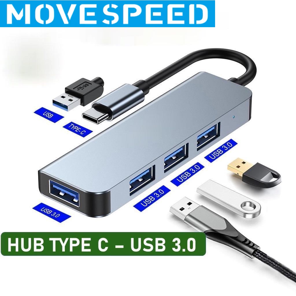 HUB Type C và HUB USB 3.0 tốc độ cao Move Speed cổng chia usb mở rộng kết nối chuyển đổi cho laptop táo Laptop PC