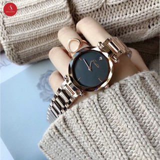 Đồng hồ nữ SCOTTIE 8053 cao cấp 33mm (Mặt đen dây vàng hồng) + Tặng Hộp đựng đồng hồ thời trang & Pin