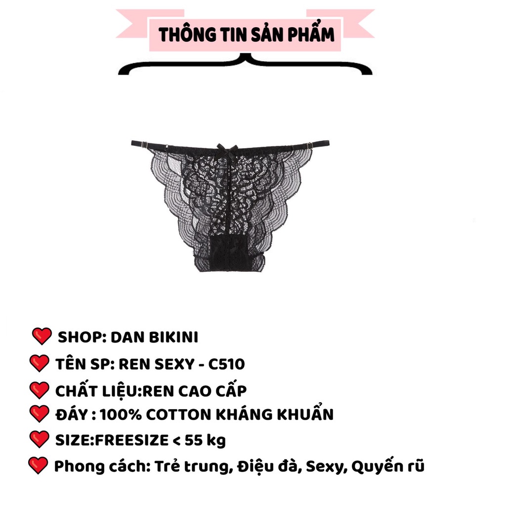 Quần Lọt Ren Nữ ❤️FREESHIP❤️ Quần Lót Ren Sexy  cao cấp phối cạp cá tính gợi cảm mã C510