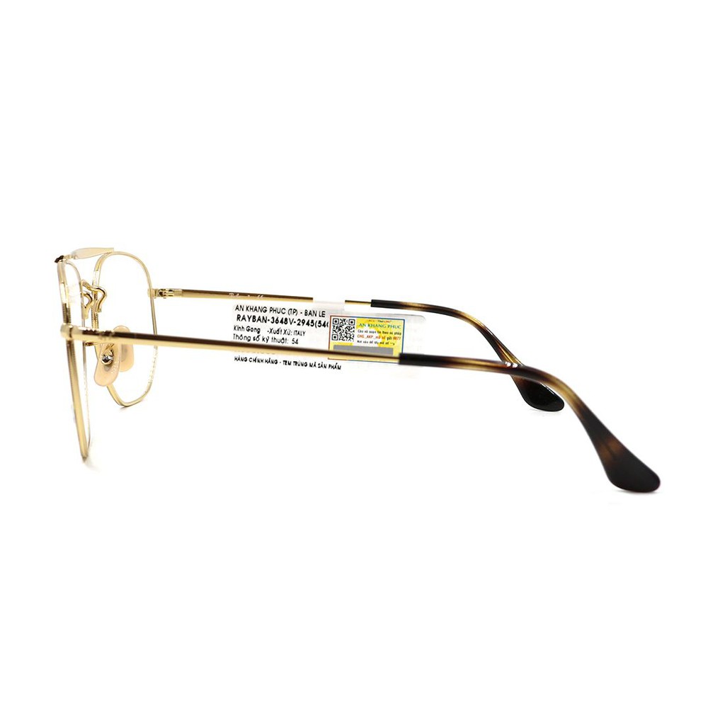 RB3648V-(Hàng chính hãng) Gọng kính nam nữ Rayban (54-21-145) màu sắc thời trang, thiết kế dễ đeo bảo vệ mắt