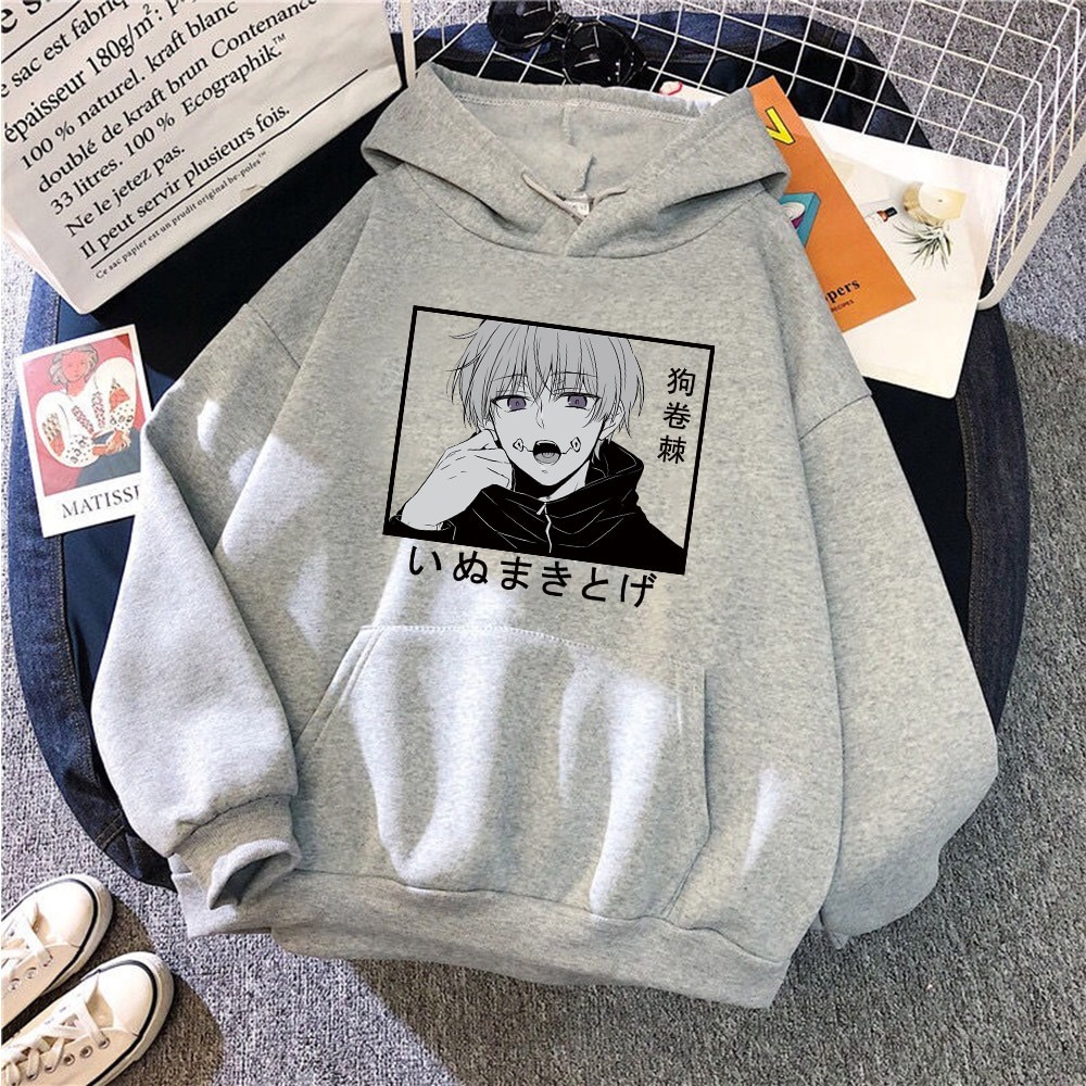 Áo Bông Tai Kẹp Cửu Âm Chân Kinh Kaisen Anime Hoody Inumaki Toge Đồ Họa Khoác Hoodie Hip Hop Dạo Phố Nhân Quả Áo Nỉ Cao
