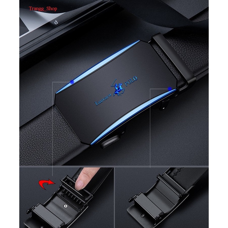 Thắt Lưng Nam Da Bò Cao Cấp Emrenew Polo 2 Lớp Full hộp Đựng