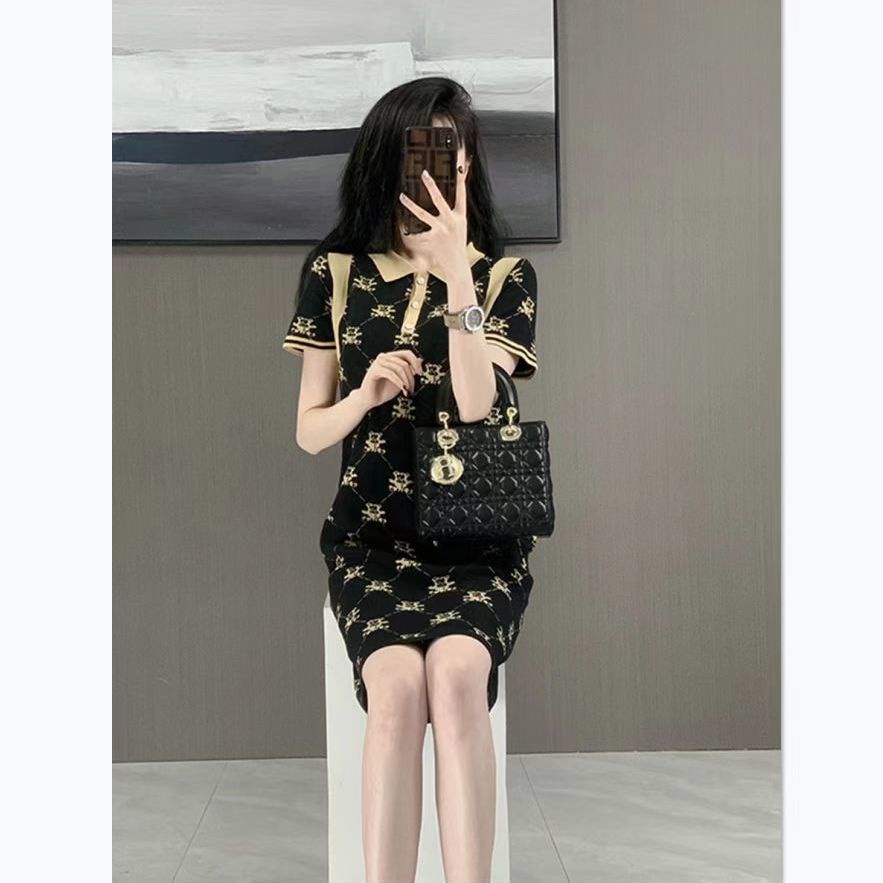 Spring and summer short sleeved high-end small fragrance ice silk shirt dress women's summer 2022 new small high-end skirt