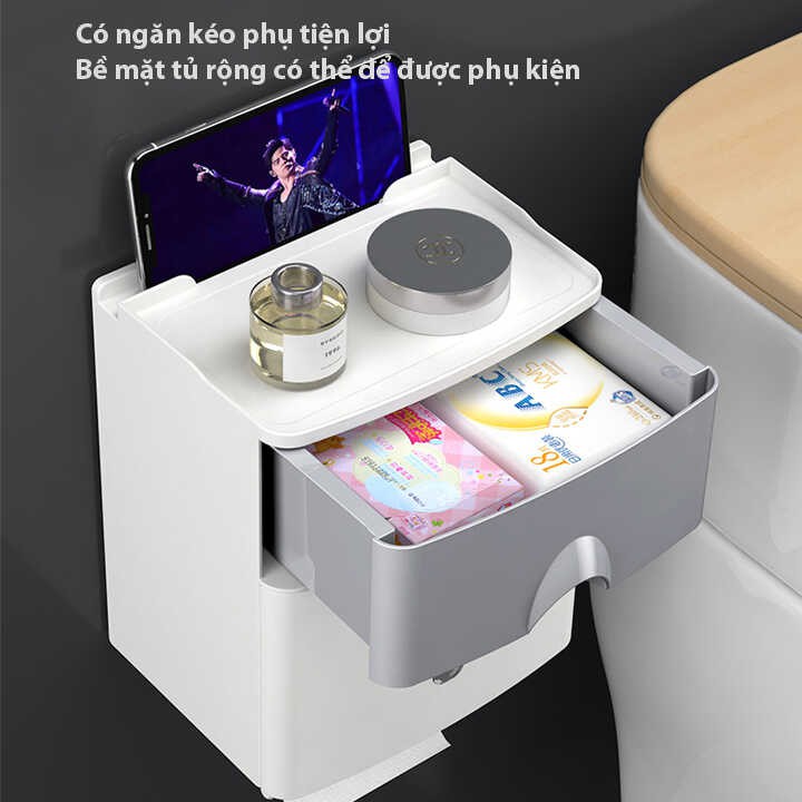 Hộp đựng giấy vệ sinh MENEN 2 ngăn cao cấp treo tường - NK13