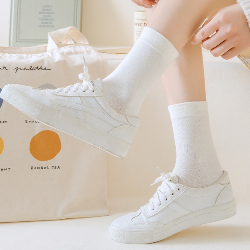 Đôi vớ FHYL cotton màu trơn phong cách Hàn Quốc thời trang mùa hè dành cho nữ