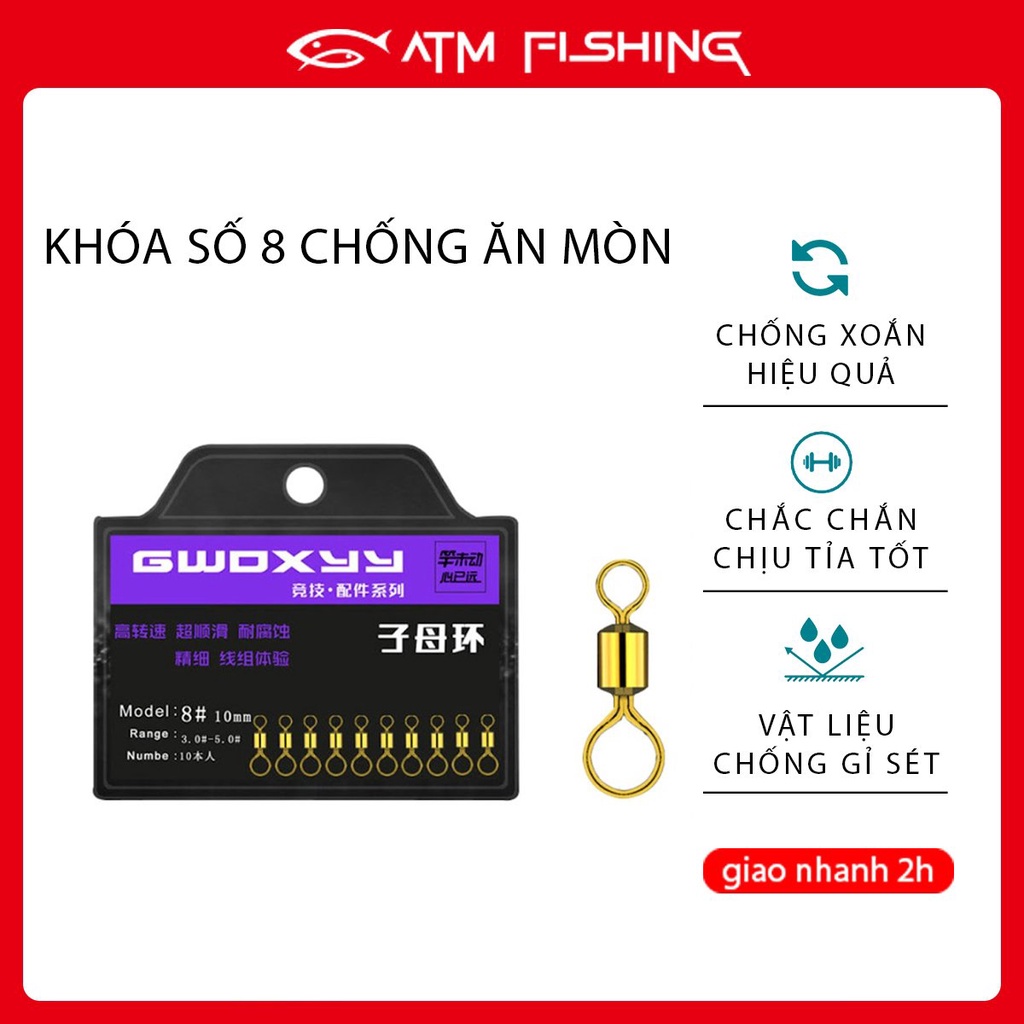 Vỉ 10 Chiếc Khóa Link Số 8 Mà Ní Mạ Vàng Chống Ăn Mòn, Chịu Tải Tốt