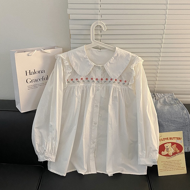 Hàng Mới Về Áo Sơ Mi Dài Tay Dáng Rộng Phong Cách Hàn Quốc Baju Wanita Lengan Panjang Hàng Mới Dành Cho Bạn Nữ