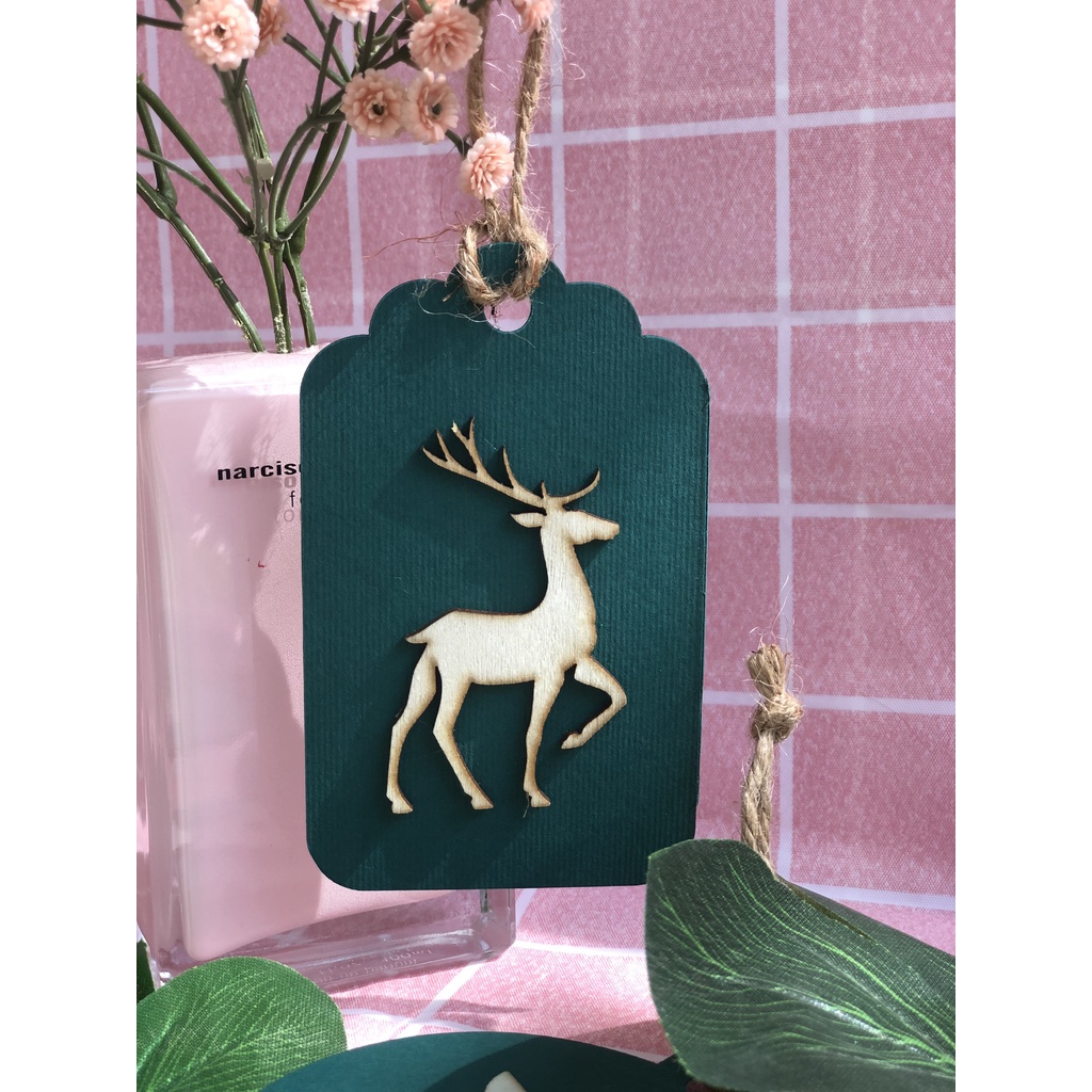 Tag gỗ mộc treo cây thông NOEL