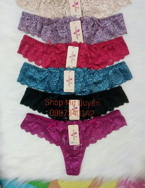 Combo 10 quần lót Ren Lọt Khe cao cấp đủ 10 màu