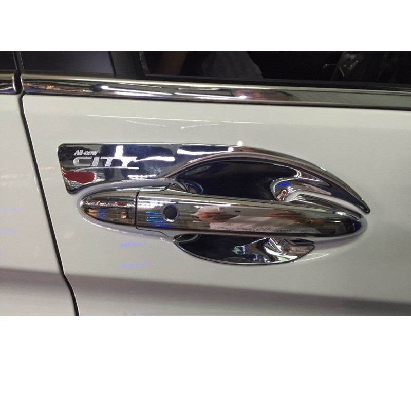 Ốp trang trí tay hõm cửa xe Honda City 2015 2016 2017 2018 2019 mạ crom cao cấp