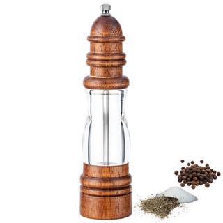 Anfami Store - Lọ Xay Hạt Tiêu Muối Gia Vị Cầm Tay Vỏ Gỗ Kết Hợp Acrylic Trong Suốt (GA09)