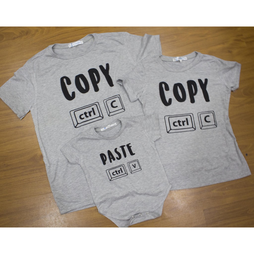 Áo gia đình Familylove - Đồng phục gia đình họa tiết chữ Copy Paste chất liệu cotton 100% cao cấp siêu mát