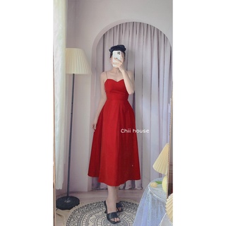 ĐẦM ĐỎ HAI DÂY CHÉO LƯNG