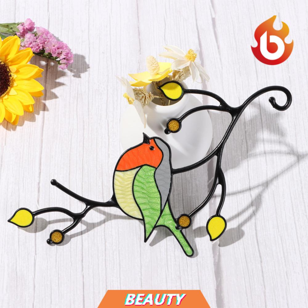 BEAUTY Valentine's Day Gift Garden Patio Decor Sculptures Pendant Hummingbird Sun Catcher Window Hangings Bird Decoration for Home Window Front Door Bright Colors Bird Series Ornament Window Hangings