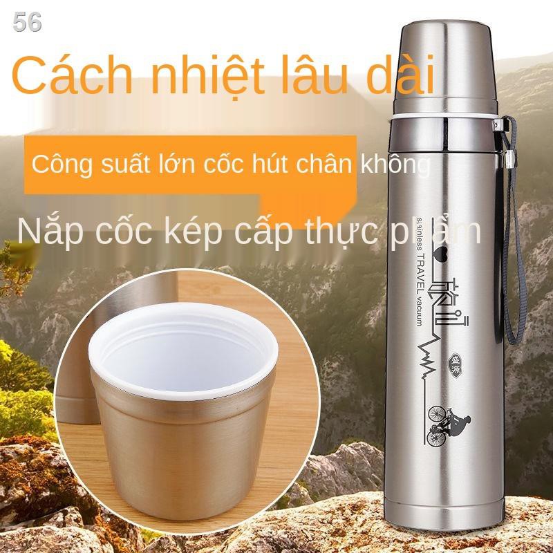 Cốc cách nhiệt nam nữ học sinh loại lớn ép inox 304 nắp kép có thể uống nước di động ngoài trờiLZ