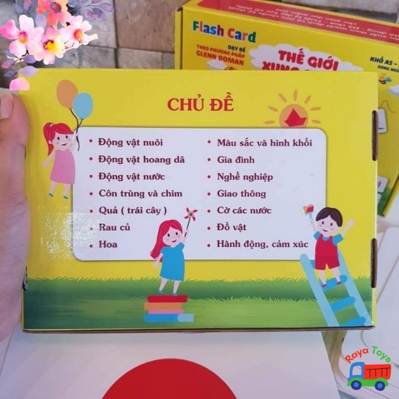 Bộ thẻ học thông minh cho bé loại to cứng flashcard Glenn Doman chuẩn giúp trẻ nhận biết thế giới xung quanh, quà cho bé