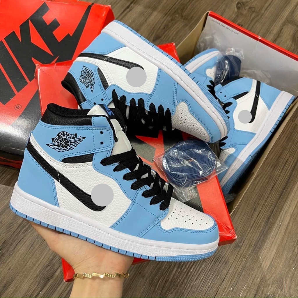 Giày JD panda đen trắng , xanh nỉ cổ cao các màu mới , Giày thể thao jordan 1 high nam nữ các mẫu mới 2022