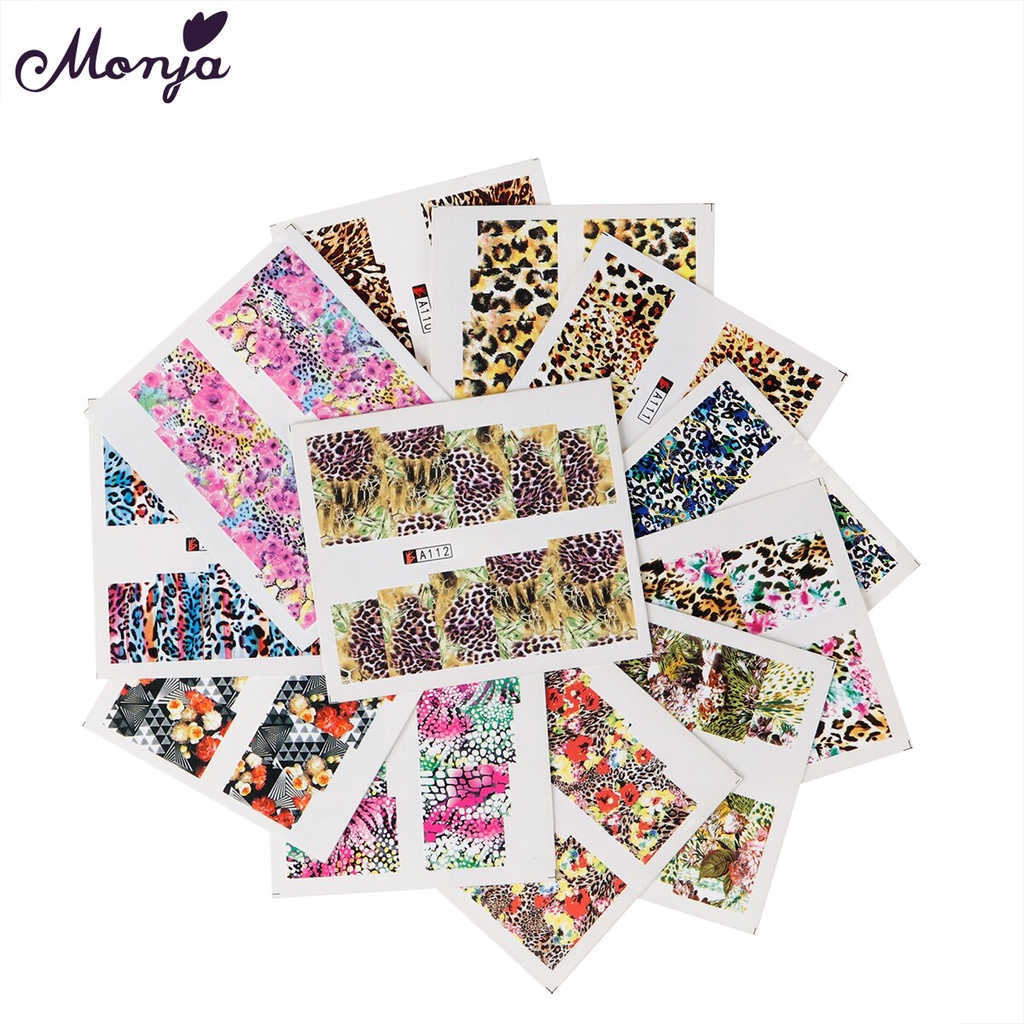 [Hàng mới về] Set 12 Miếng Dán Trang Trí Móng Tay Nghệ Thuật Họa Tiết Độc Đáo Cá Tính