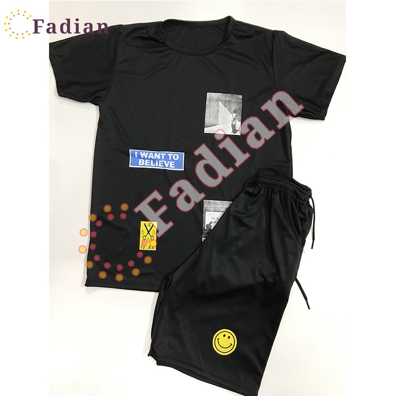 Set đồ bộ nam nữ, đồ thể thao nam mặc nhà tay ngắn form chuẩn phong cách Ulzzang Unisex in chữ I WANT TO BELIVE | BigBuy360 - bigbuy360.vn