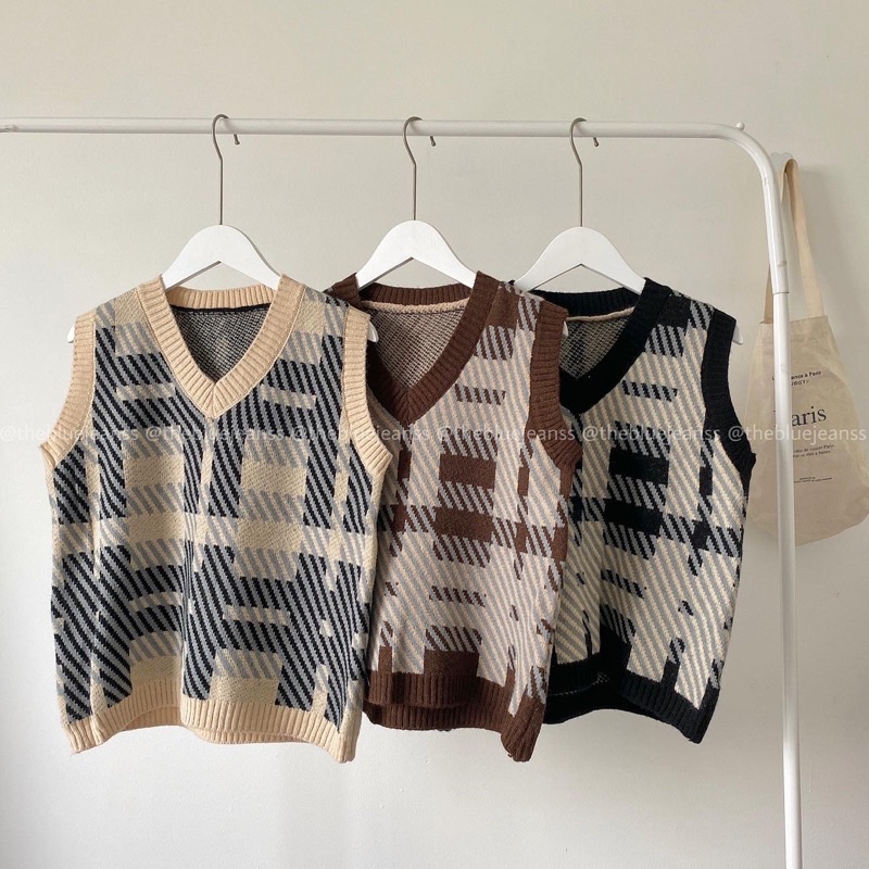 Áo Gile Len Hoạ Tiết