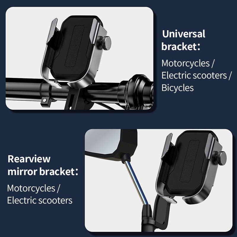 Baseus điện thoại xe gắn máy hỗ trợ Moto xe đạp phía sau xem gương handlebar đứng núi scooter Motor Bike điện thoại Holder