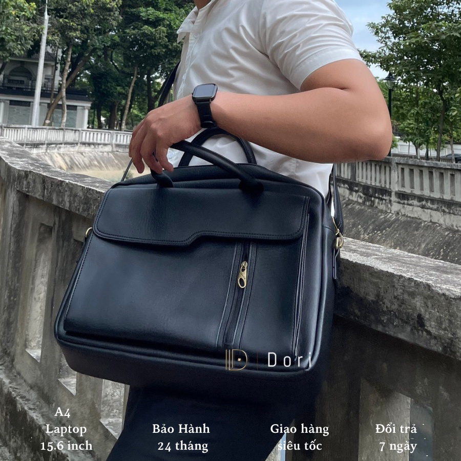 CẶP NAM CAO CẤP, CẶP DA CÔNG SỞ ĐỂ LAPTOP 17IN DORI